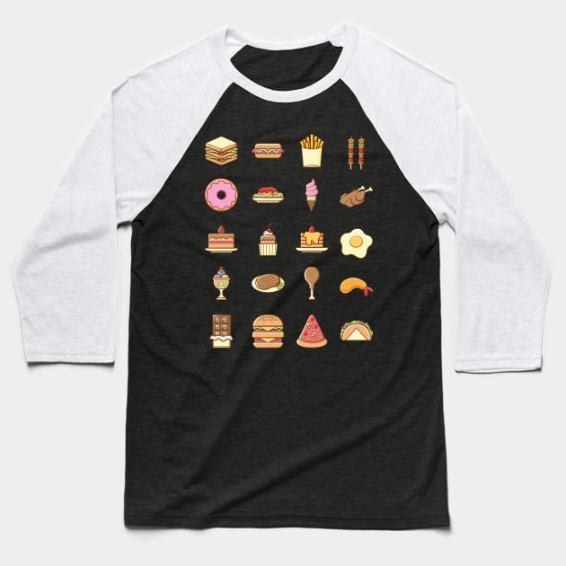 Time For EAT Baseball T-Shirt by ginanperdana